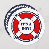Ahoy het is een jongen nautisch baby shower uitnod kaart (Voorkant / Achterkant)
