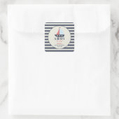 Ahoy Het is een Jongen Nautisch Baby shower Vierkante Sticker (Tas)