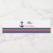 Ahoy, het is een jongen! Nautisch Baby shower Waterfles Etiket (Enkel label)