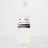 Ahoy, het is een jongen! Nautisch Baby shower Waterfles Etiket (Voorkant)