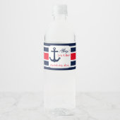 Ahoy, het is een jongen! Nautisch Baby shower Waterfles Etiket (Voorkant)