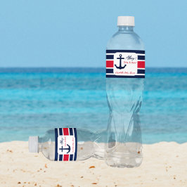 Ahoy, het is een jongen! Nautisch Baby shower Waterfles Etiket