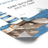 Ahoy Het is een jongen nautisch Baby shower Welkom Poster (Hoek)