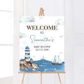 Ahoy Het is een jongen nautisch Baby shower Welkom Poster