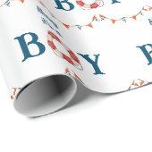 Ahoy Het is een Jongen Nautisch Cadeaupapier (Rol Hoek)