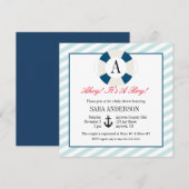 Ahoy het is een jongen nautisch monogram Baby show Kaart (Voorkant / Achterkant)