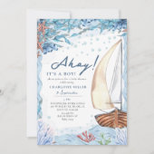 Ahoy, het is een jongen! Nautisch stijlvol Kaart (Voorkant)