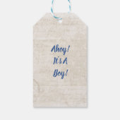 Ahoy het is een jongen nautisch thema cadeaulabel (Achterkant)