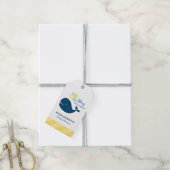 Ahoy, het is een jongen Nautisch walvis babyshower Cadeaulabel (Met Touw)