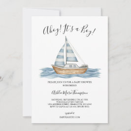Ahoy Het Is Een Jongen Nautische Baby Shower Kaart
