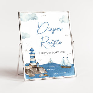 Ahoy Het is een jongen nautische Baby shower luier Poster