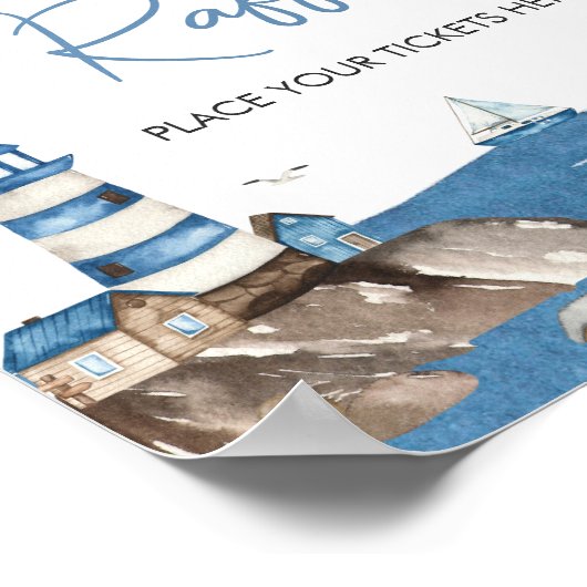 Ahoy Het is een jongen nautische Baby shower luier Poster (Hoek)