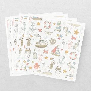 Ahoy het is een Jongen Nautische Baby Shower Servet
