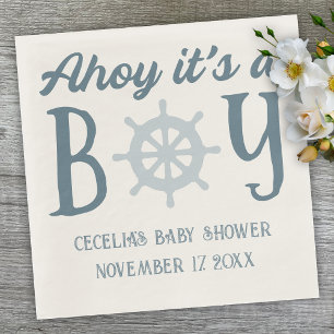 Ahoy het is een jongen Nautische baby shower Servet