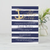 Ahoy het is een jongen Nautische baby shower uitno Kaart (Staand voorkant)