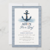 Ahoy het is een jongen nautische Baby shower uitno Kaart (Voorkant)