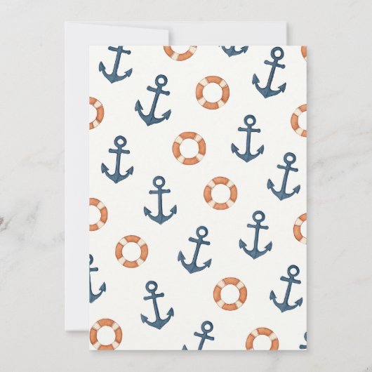 Ahoy het is een jongen nautische Baby shower uitno Kaart (Achterkant)