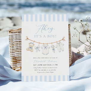 Ahoy Het is een Jongen Nautische Baby Shower Uitno Kaart