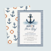 Ahoy het is een jongen nautische Baby shower uitno Kaart
