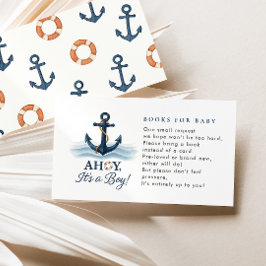 Ahoy Het is een jongen nautische boeken voor Baby Informatiekaartje