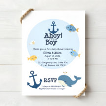 Ahoy Het Is Een Jongen Nautische Geboortekaart Bab
