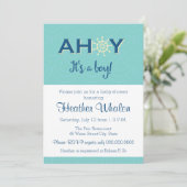 Ahoy het is een jongen-nautische uitnodiging voor  (Staand voorkant)