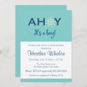 Ahoy het is een jongen-nautische uitnodiging voor  (Voorkant / Achterkant)