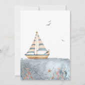 Ahoy het is een jongen Nautische zeilboot baby sho Kaart (Achterkant)