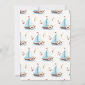 Ahoy Het is een Jongen Nautische Zeilboot Baby sho Kaart (Achterkant)