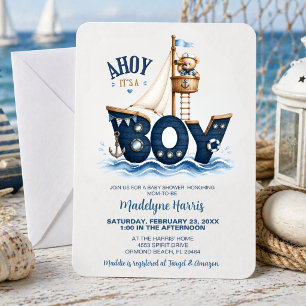 Ahoy het is een jongen nautische zeilboot beer dou kaart
