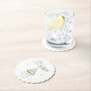 Ahoy Het is een jongen nautische zeilboot Kartonnen Onderzetters