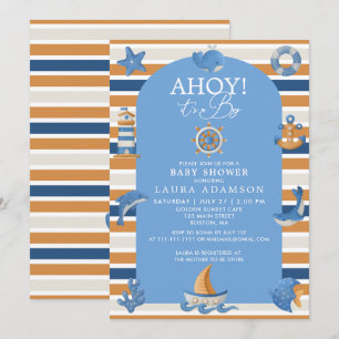 Ahoy het is een jongen Nautische zeiler Oceaan Bab Kaart