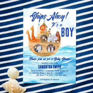 Ahoy, het is een jongen Noah's Ark Christelijk bab Kaart