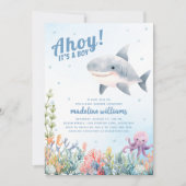 Ahoy Het is een jongen onder het Zee Baby shower Kaart (Voorkant)