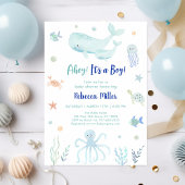 Ahoy Het is een jongen onder het Zee Baby shower Kaart