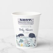 Ahoy Het is een jongen onder het Zee Baby shower Papieren Bekers (Voorkant)