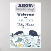 Ahoy Het is een jongen onder het Zee Baby shower Poster (Voorkant)
