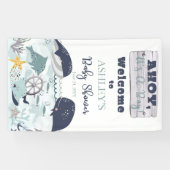 Ahoy Het is een jongen onder het Zee Baby shower Spandoek (Horizontaal)