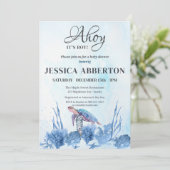 Ahoy Het is een jongen onder het Zee Blue Baby sho Kaart (Staand voorkant)