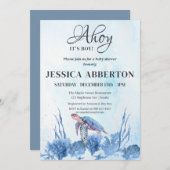 Ahoy Het is een jongen onder het Zee Blue Baby sho Kaart (Voorkant / Achterkant)