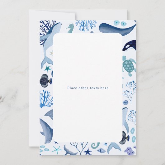 Ahoy Het is een jongen onder het Zee Blue Baby sho Kaart (Achterkant)