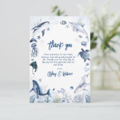 Ahoy! Het is een jongen, onder het Zee Boy Baby sh Bedankkaart (Staand voorkant)