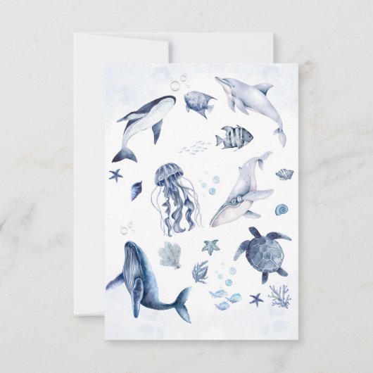 Ahoy! Het is een jongen, onder het Zee Boy Baby sh Bedankkaart (Achterkant)