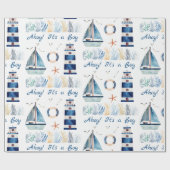 Ahoy. Het is een jongen onder het Zee. Cadeaupapier (Vlak)