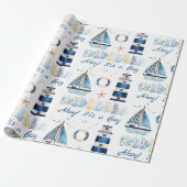 Ahoy. Het is een jongen onder het Zee. Cadeaupapier (Uitgerold)
