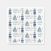 Ahoy. Het is een jongen onder het Zee. Servet (Voorkant)