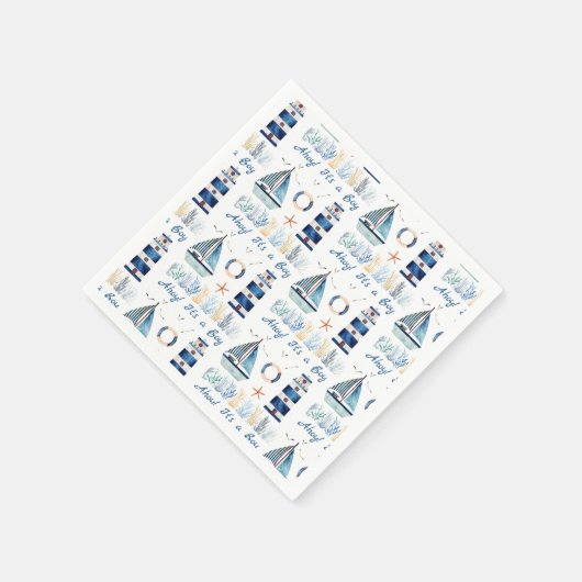 Ahoy. Het is een jongen onder het Zee. Servet (Hoek)