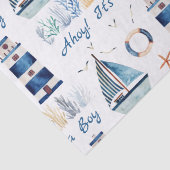 Ahoy. Het is een jongen onder het Zee. Tissuepapier (Detail)