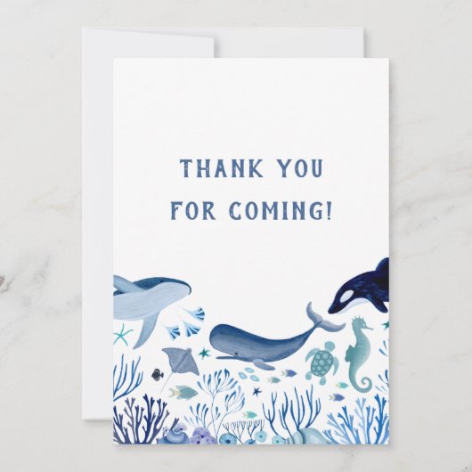 Ahoy Het is een jongen onder Zee Baby shower Dank  Kaart (Achterkant)