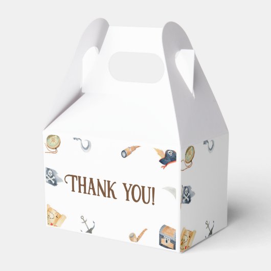 Ahoy het is een jongen piraat Baby shower Bedankdoosjes (Achterkant)